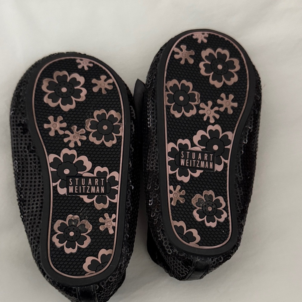 Stuart Weitzman Black Sequin Bow Flats - Picture 3 of 3